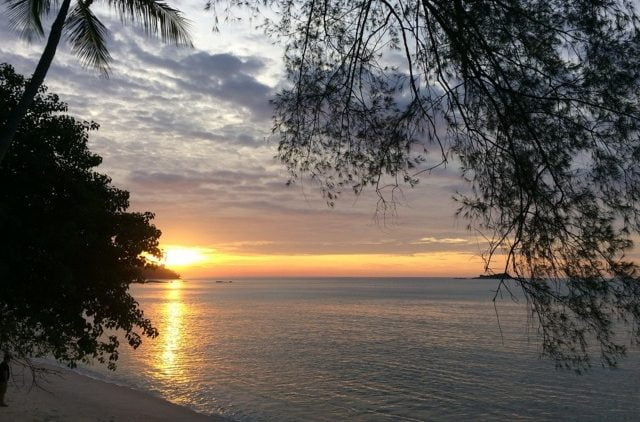 Nias Indonesia sunset from the beach