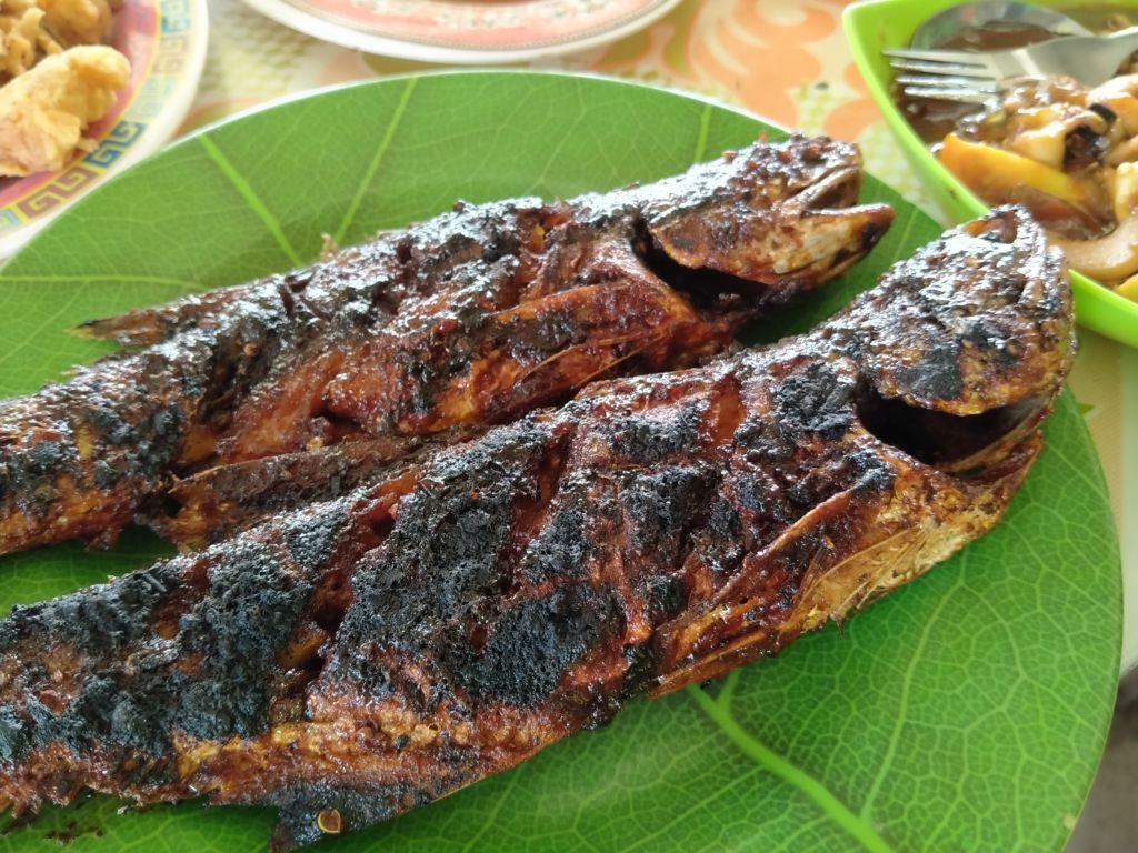 Fresh grilled fish at yogyakarta beach