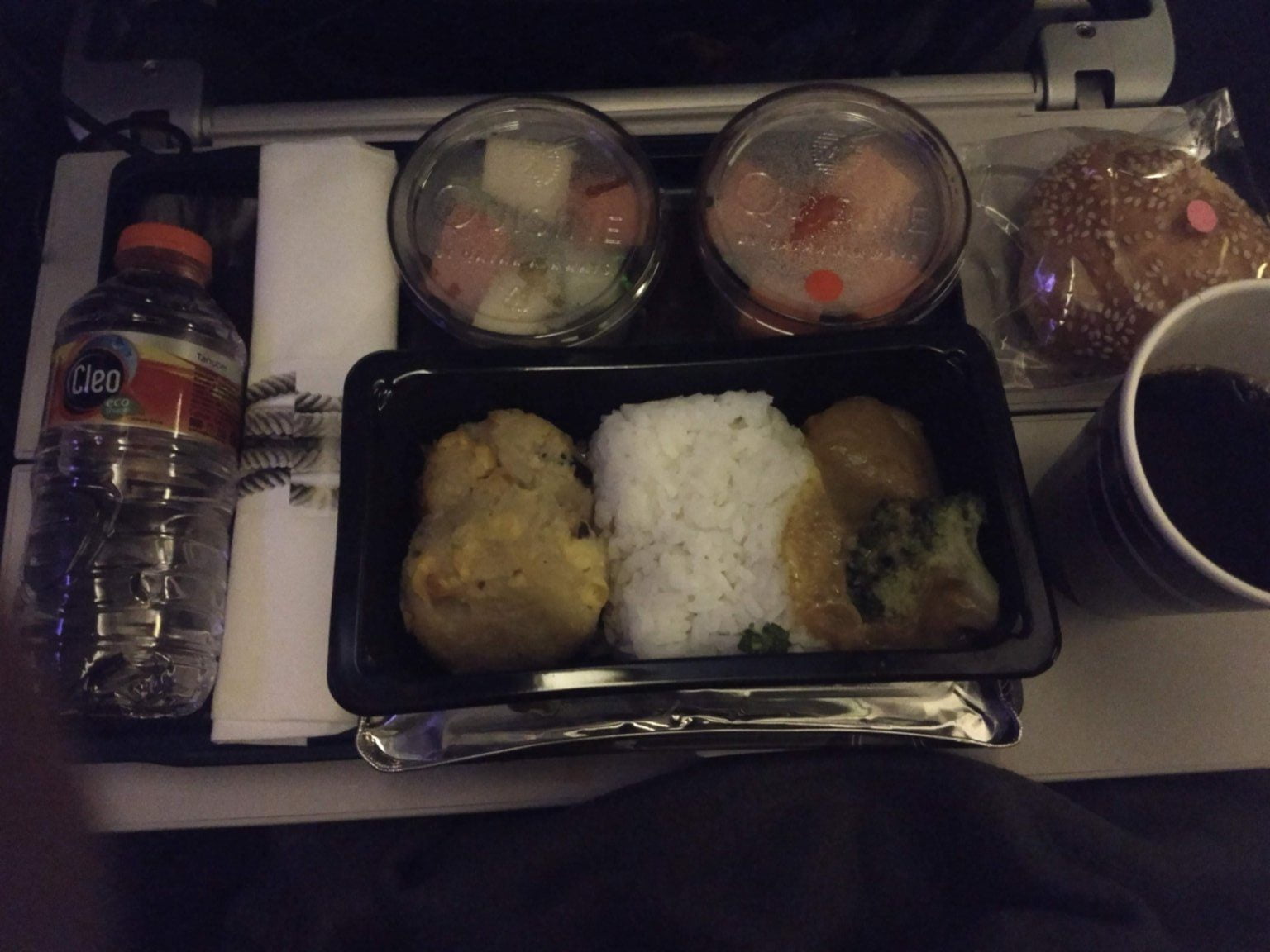 1 broccoli Qatar airways meal