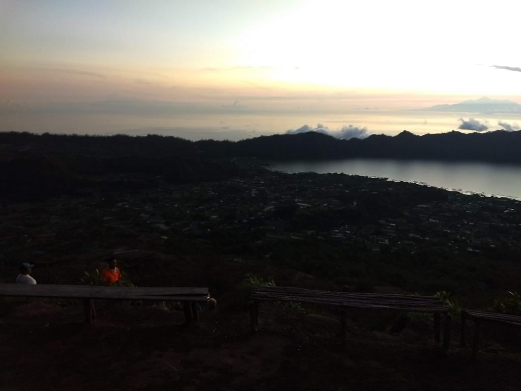 Benches at the top to sit on at Mount Batur