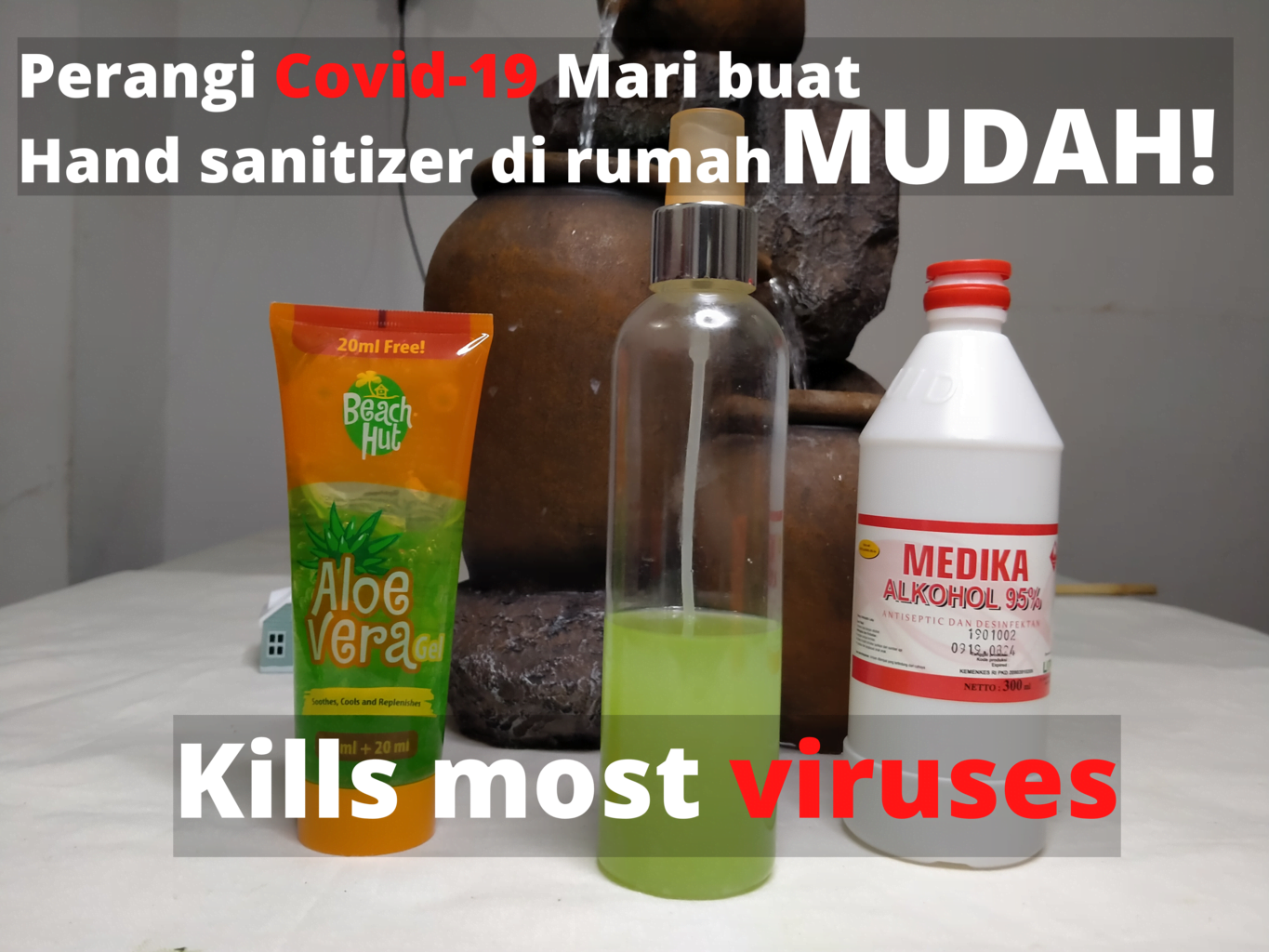 Kill Coronavirus with hand sanitizer recipe