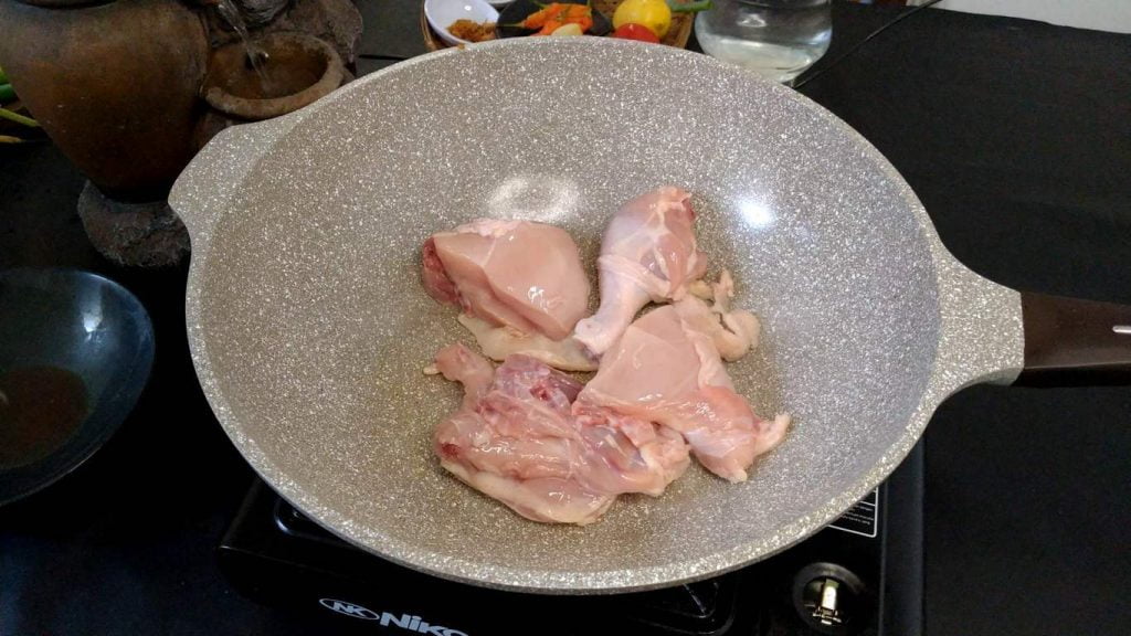 frying chicken in it's own fat