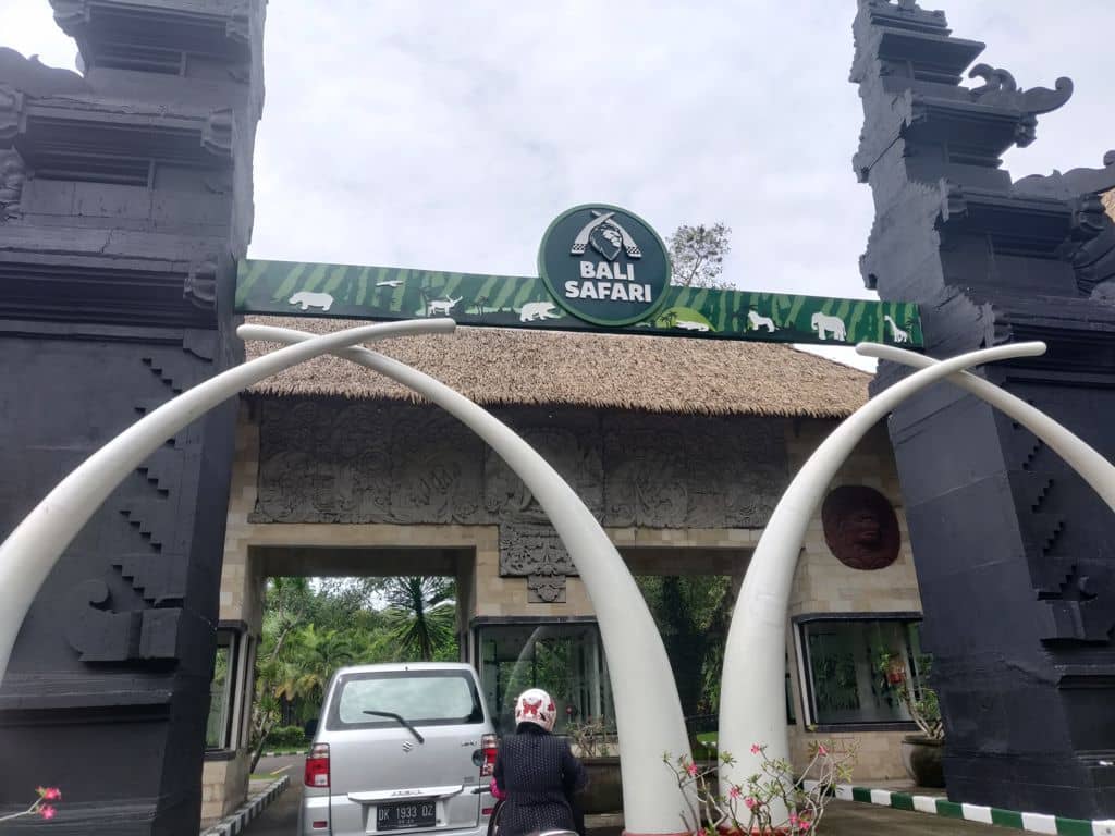 Bali safari entrance by car