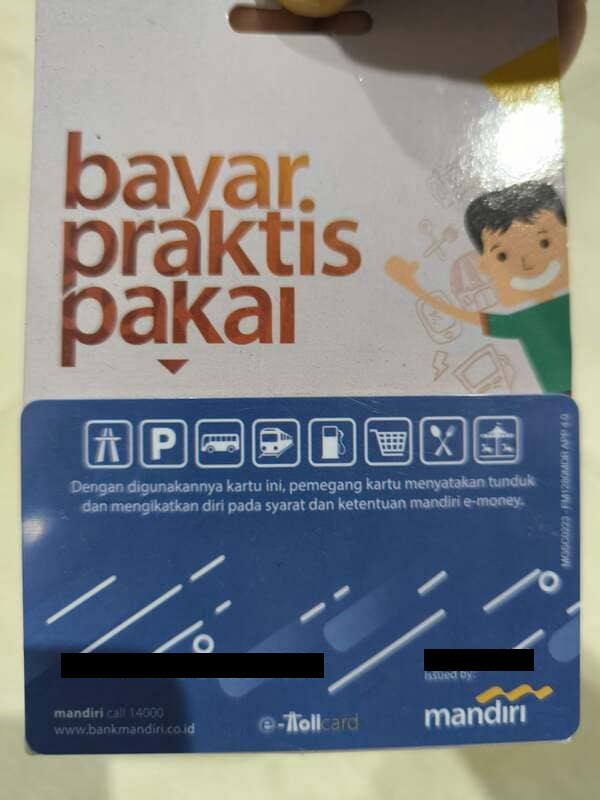 Toll Card Bali Indonesia from Indomaret