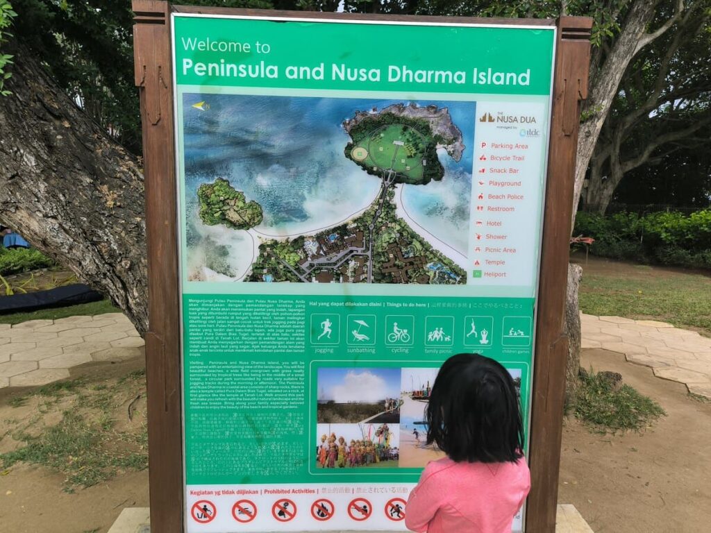 Map of Nusa Dua beach what to do