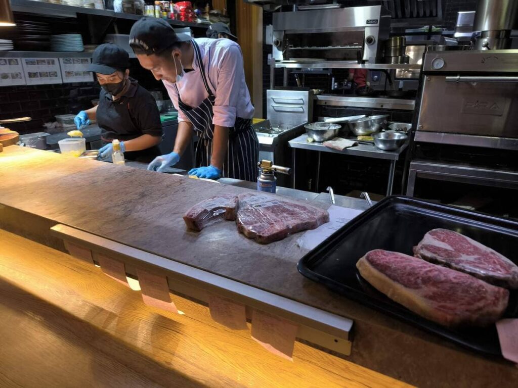 preparing steak